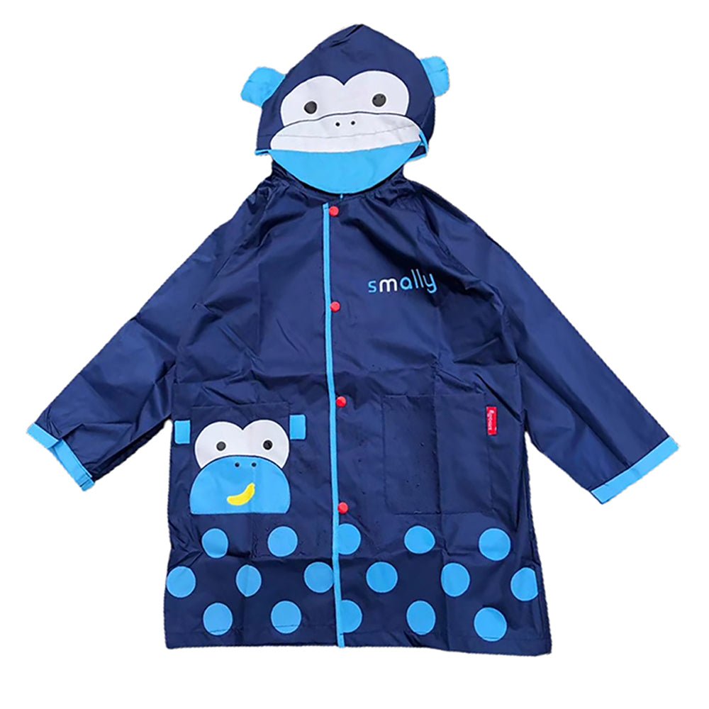 Little Surprise Box Blue Monkey Knee Length Raincoat for Kids - Little Surprise BoxLittle Surprise Box Blue Monkey Knee Length Raincoat for Kids