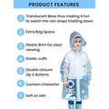 Little Surprise Box Blue Space print Transluscent Raincoat for Kids - Little Surprise BoxLittle Surprise Box Blue Space print Transluscent Raincoat for Kids