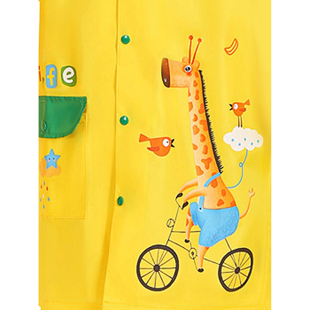 Little Surprise Box Bright Yellow Giraffe Print Raincoat for Kids and Toddlers - Little Surprise BoxLittle Surprise Box Bright Yellow Giraffe Print Raincoat for Kids and Toddlers