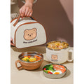 Little Surprise Box Cream & Brown Bear , Dual Handle Soup and Noodles Lunch Box with matching Cover - Little Surprise BoxLittle Surprise Box Cream & Brown Bear , Dual Handle Soup and Noodles Lunch Box with matching Cover