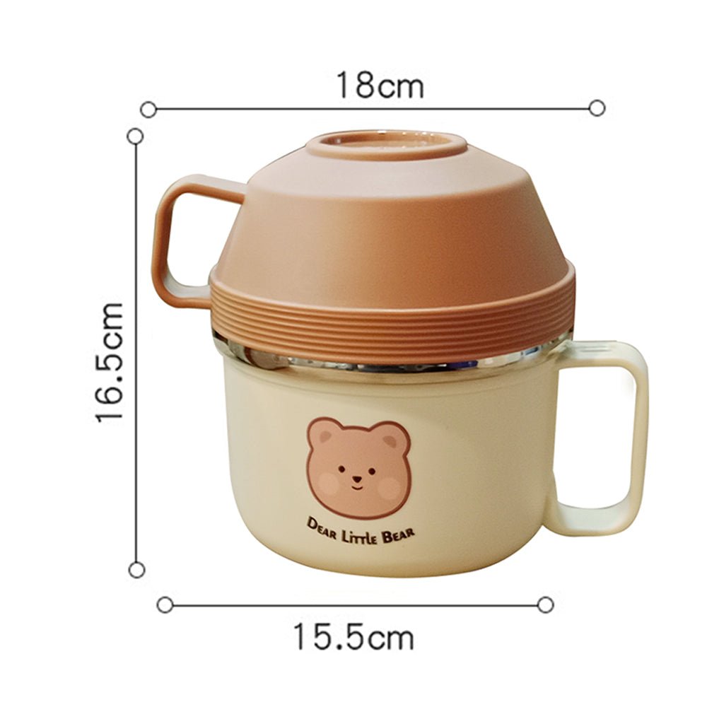 Little Surprise Box Cream & Brown Bear , Dual Handle Soup and Noodles Lunch Box with matching Cover - Little Surprise BoxLittle Surprise Box Cream & Brown Bear , Dual Handle Soup and Noodles Lunch Box with matching Cover