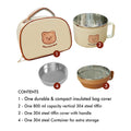 Little Surprise Box Cream & Brown Bear , Dual Handle Soup and Noodles Lunch Box with matching Cover - Little Surprise BoxLittle Surprise Box Cream & Brown Bear , Dual Handle Soup and Noodles Lunch Box with matching Cover