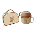 Little Surprise Box Cream & Brown Bear , Dual Handle Soup and Noodles Lunch Box with matching Cover - Little Surprise BoxLittle Surprise Box Cream & Brown Bear , Dual Handle Soup and Noodles Lunch Box with matching Cover