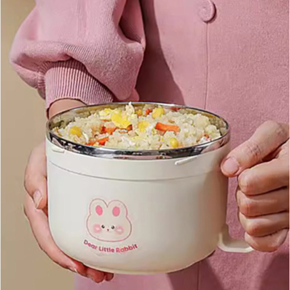 Little Surprise Box Cream & Pink Rabbit , Dual Handle Soup and Noodles Lunch Box with matching Cover - Little Surprise BoxLittle Surprise Box Cream & Pink Rabbit , Dual Handle Soup and Noodles Lunch Box with matching Cover