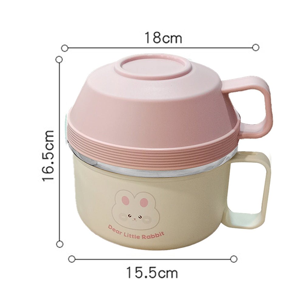 Little Surprise Box Cream & Pink Rabbit , Dual Handle Soup and Noodles Lunch Box with matching Cover - Little Surprise BoxLittle Surprise Box Cream & Pink Rabbit , Dual Handle Soup and Noodles Lunch Box with matching Cover