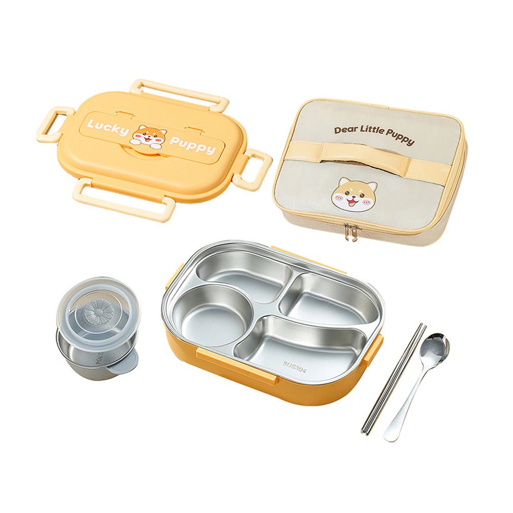 Little Surprise Box, Cute Puppy Big Size Stainless Steel Lunch Box /Tiffin with Insulated Matching Lunch Bag, stainless steel spoon and chopsticks for Kids & Adults - Little Surprise BoxLittle Surprise Box, Cute Puppy Big Size Stainless Steel Lunch Box /Tiffin with Insulated Matching Lunch Bag, stainless steel spoon and chopsticks for Kids & Adults