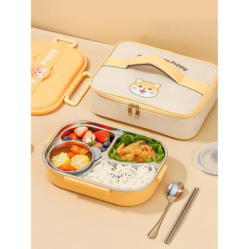 Little Surprise Box, Cute Puppy Big Size Stainless Steel Lunch Box /Tiffin with Insulated Matching Lunch Bag, stainless steel spoon and chopsticks for Kids & Adults - Little Surprise BoxLittle Surprise Box, Cute Puppy Big Size Stainless Steel Lunch Box /Tiffin with Insulated Matching Lunch Bag, stainless steel spoon and chopsticks for Kids & Adults