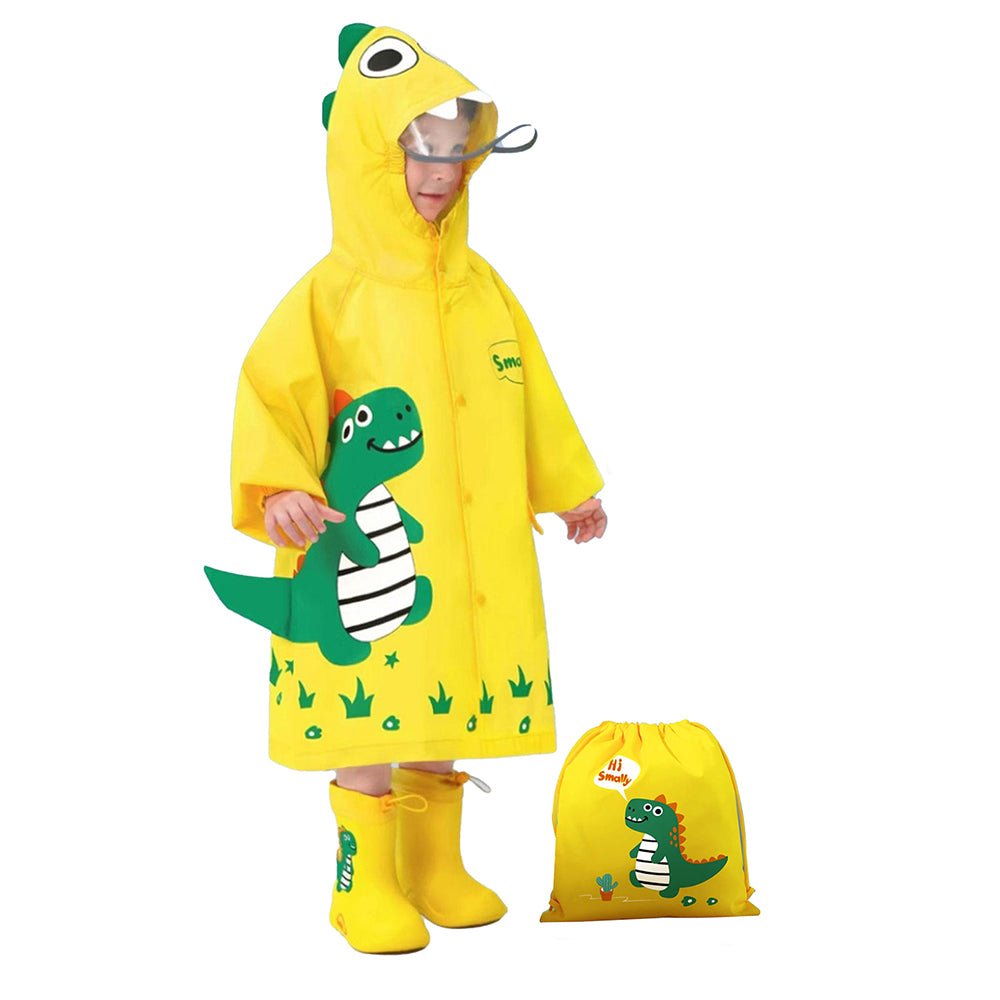 Little Surprise Box Fluorescent Yellow Dino Park Raincoat for Kids and Toddlers - Little Surprise BoxLittle Surprise Box Fluorescent Yellow Dino Park Raincoat for Kids and Toddlers