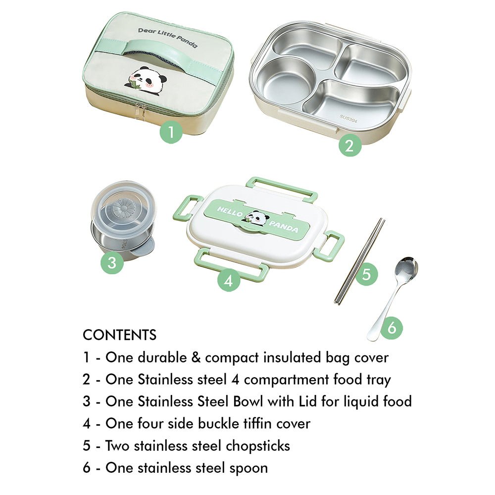 Little Surprise Box ,Happy Panda Big Size Stainless Steel Lunch Box /Tiffin with Insulated Matching Lunch Bag, stainless steel spoon and chopsticks for Kids & adults. - Little Surprise BoxLittle Surprise Box ,Happy Panda Big Size Stainless Steel Lunch Box /Tiffin with Insulated Matching Lunch Bag, stainless steel spoon and chopsticks for Kids & adults.