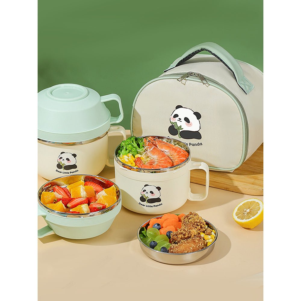 Little Surprise Box Happy Panda ,Dual Handle Soup and Noodles Lunch Box with matching Cover - Little Surprise BoxLittle Surprise Box Happy Panda ,Dual Handle Soup and Noodles Lunch Box with matching Cover