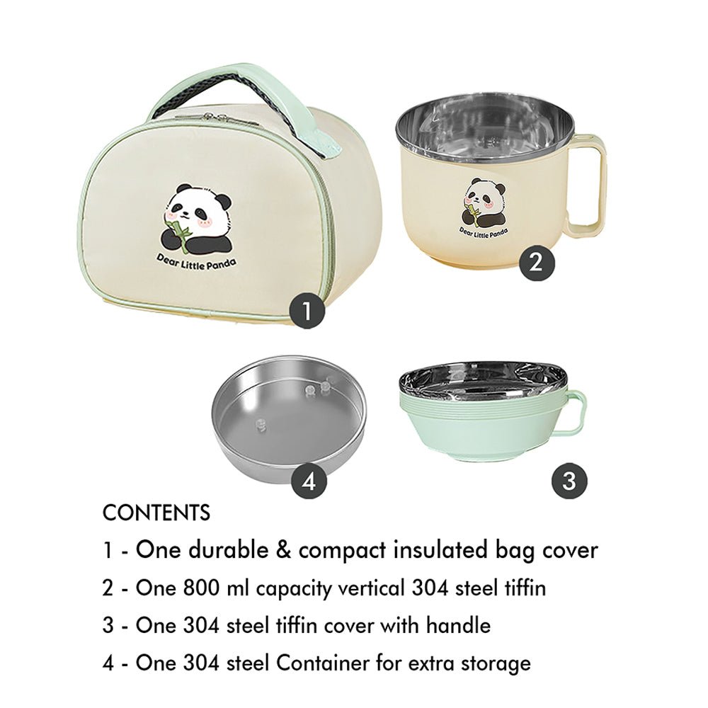 Little Surprise Box Happy Panda ,Dual Handle Soup and Noodles Lunch Box with matching Cover - Little Surprise BoxLittle Surprise Box Happy Panda ,Dual Handle Soup and Noodles Lunch Box with matching Cover