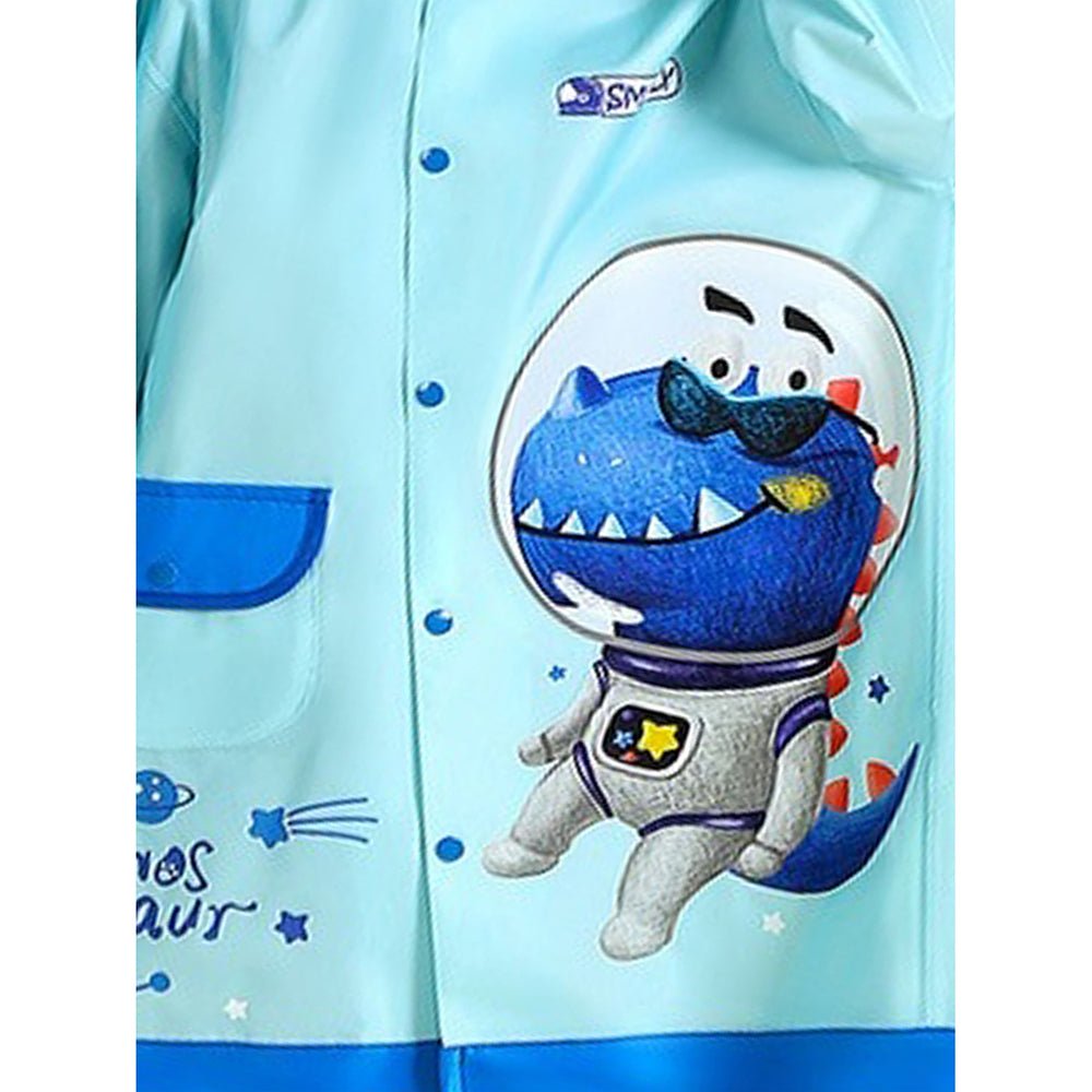 Little Surprise Box Light Blue Space Head Dinosaur Print Raincoat for Kids and Toddlers - Little Surprise BoxLittle Surprise Box Light Blue Space Head Dinosaur Print Raincoat for Kids and Toddlers