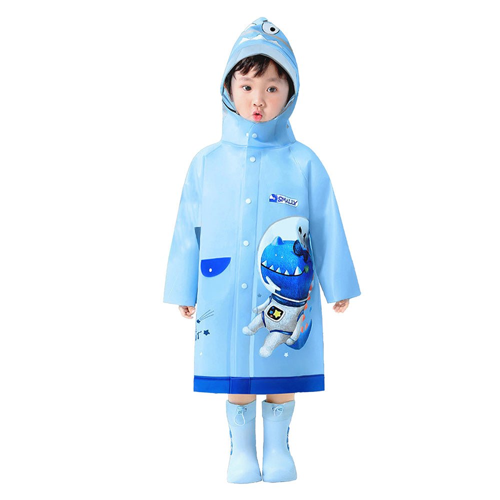 Little Surprise Box Light Blue Space Head Dinosaur Print Raincoat for Kids and Toddlers - Little Surprise BoxLittle Surprise Box Light Blue Space Head Dinosaur Print Raincoat for Kids and Toddlers