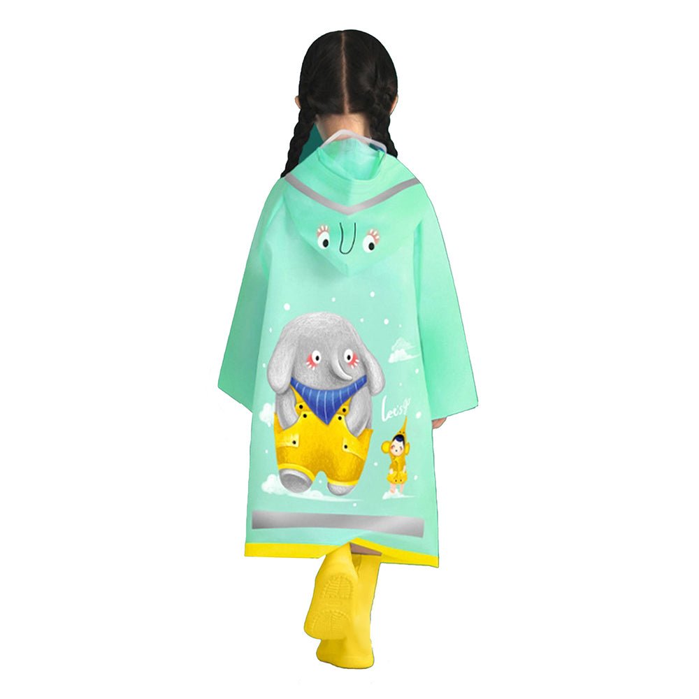 Little Surprise Box Mint Green Elephant Print Raincoat for Kids and Toddlers - Little Surprise BoxLittle Surprise Box Mint Green Elephant Print Raincoat for Kids and Toddlers