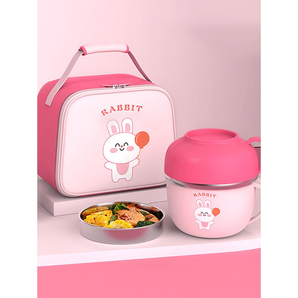 Little Surprise Box Pink Big Size, Bunny Dual Handle, Soup and Noodles Lunch Box with matching Cover - Little Surprise BoxLittle Surprise Box Pink Big Size, Bunny Dual Handle, Soup and Noodles Lunch Box with matching Cover