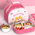 Little Surprise Box, Pink Foxy Big Size Stainless Steel Lunch Box /Tiffin with Insulated Matching Lunch Bag, stainless steel spoon and chopsticks for Kids and Adults - Little Surprise BoxLittle Surprise Box, Pink Foxy Big Size Stainless Steel Lunch Box /Tiffin with Insulated Matching Lunch Bag, stainless steel spoon and chopsticks for Kids and Adults