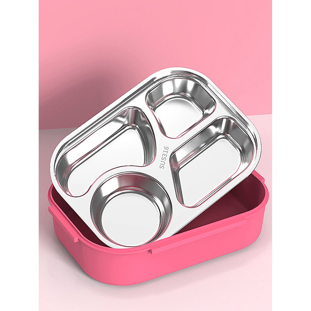 Little Surprise Box, Pink Foxy Big Size Stainless Steel Lunch Box /Tiffin with Insulated Matching Lunch Bag, stainless steel spoon and chopsticks for Kids and Adults - Little Surprise BoxLittle Surprise Box, Pink Foxy Big Size Stainless Steel Lunch Box /Tiffin with Insulated Matching Lunch Bag, stainless steel spoon and chopsticks for Kids and Adults