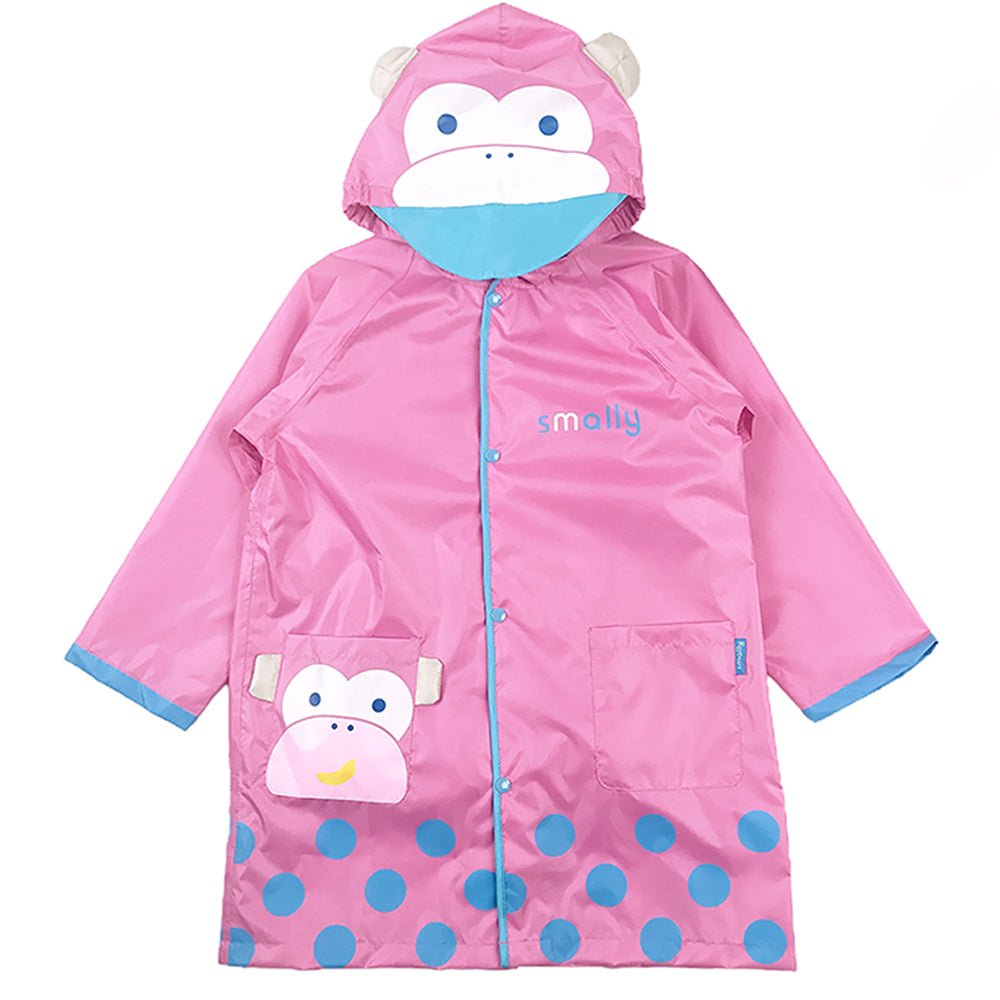 Little Surprise Box Pink Monkey Knee Length Raincoat for Kids - Little Surprise BoxLittle Surprise Box Pink Monkey Knee Length Raincoat for Kids