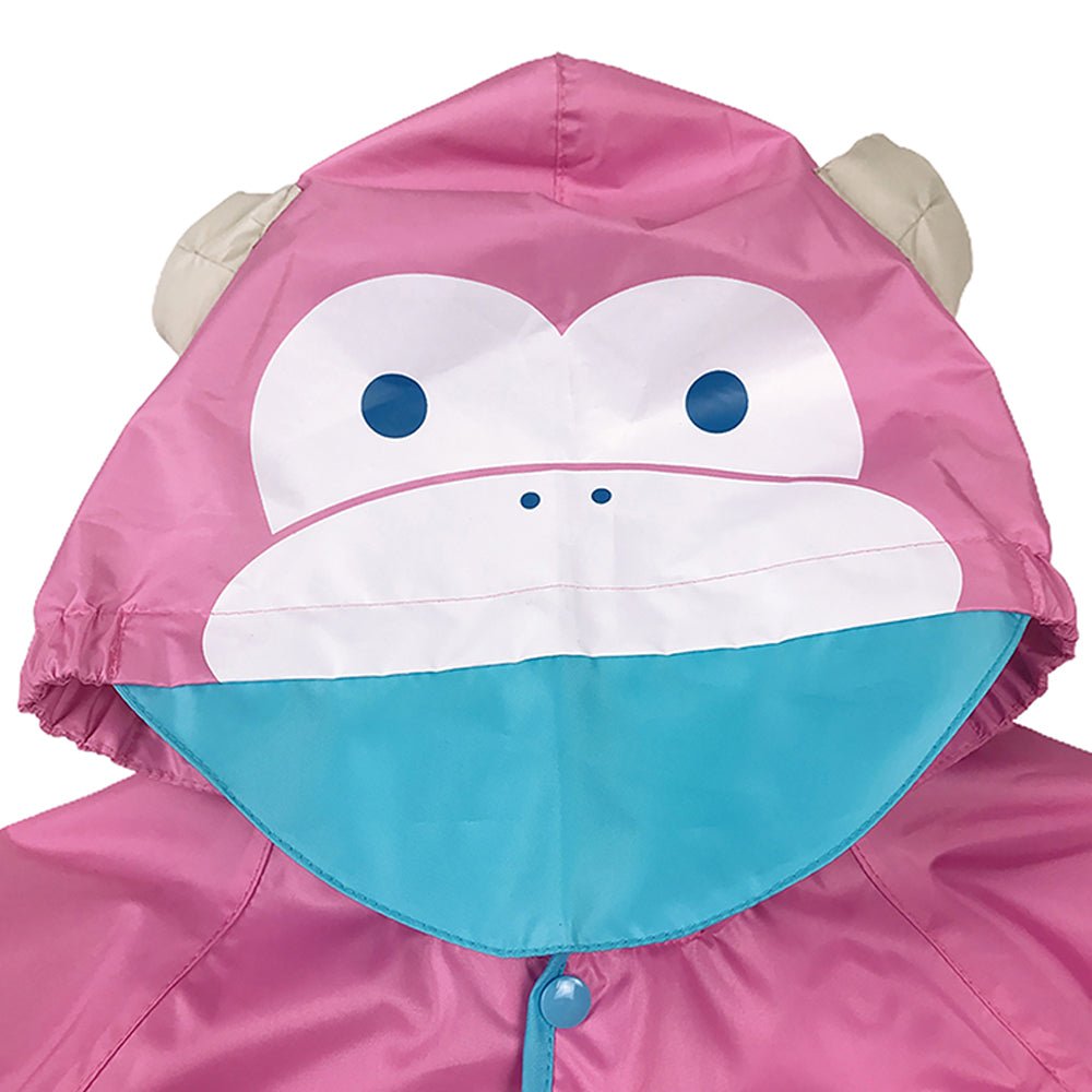 Little Surprise Box Pink Monkey Knee Length Raincoat for Kids - Little Surprise BoxLittle Surprise Box Pink Monkey Knee Length Raincoat for Kids