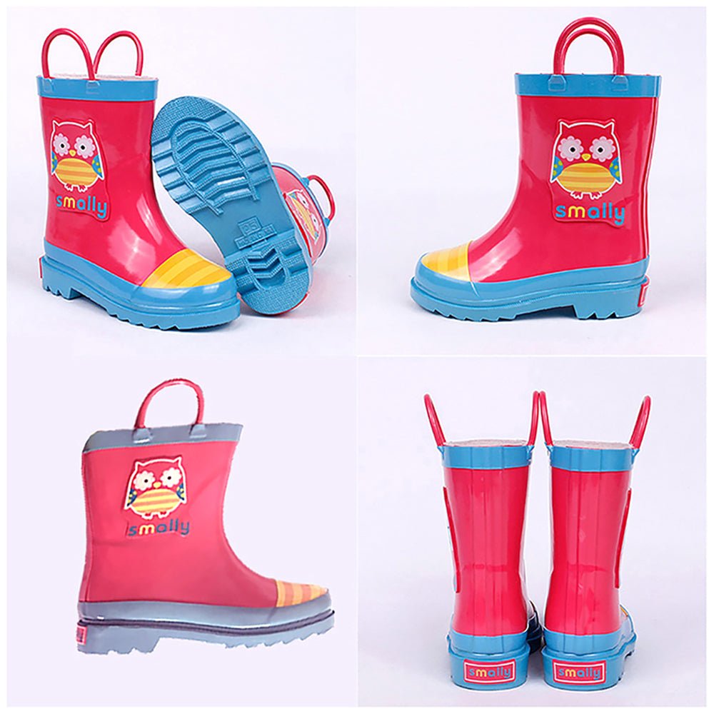 Little Surprise Box Pink Owl Flexible Rubber Rain Gumboots for Toddlers and Kids - Little Surprise BoxLittle Surprise Box Pink Owl Flexible Rubber Rain Gumboots for Toddlers and Kids