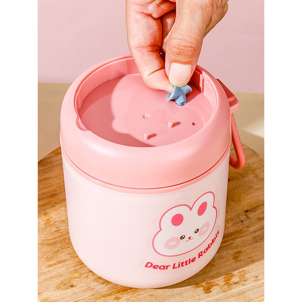 Little Surprise Box Pink Rabbit, Stainless Steel Soup Box /Tiffin with Insulated Vertical Tiffin Bag with detachable Spoon for Kids and Adults. - Little Surprise BoxLittle Surprise Box Pink Rabbit, Stainless Steel Soup Box /Tiffin with Insulated Vertical Tiffin Bag with detachable Spoon for Kids and Adults.