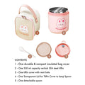 Little Surprise Box Pink Rabbit, Stainless Steel Soup Box /Tiffin with Insulated Vertical Tiffin Bag with detachable Spoon for Kids and Adults. - Little Surprise BoxLittle Surprise Box Pink Rabbit, Stainless Steel Soup Box /Tiffin with Insulated Vertical Tiffin Bag with detachable Spoon for Kids and Adults.