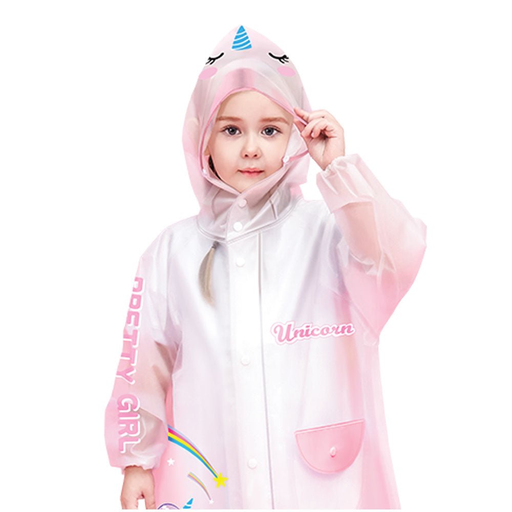 Little Surprise Box Pink Unicorn print Transluscent Raincoat for Kids - Little Surprise BoxLittle Surprise Box Pink Unicorn print Transluscent Raincoat for Kids