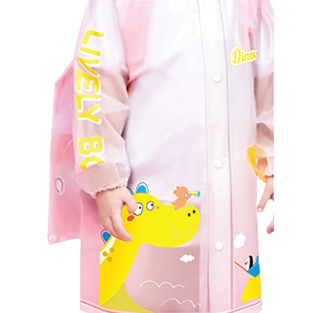 Little Surprise Box Yellow Dino print Transluscent Raincoat for Kids - Little Surprise BoxLittle Surprise Box Yellow Dino print Transluscent Raincoat for Kids