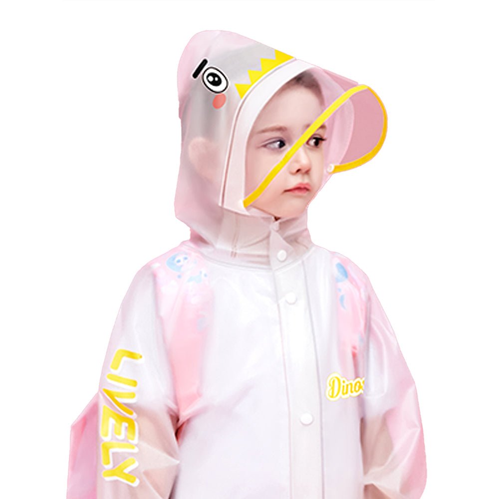 Little Surprise Box Yellow Dino print Transluscent Raincoat for Kids - Little Surprise BoxLittle Surprise Box Yellow Dino print Transluscent Raincoat for Kids