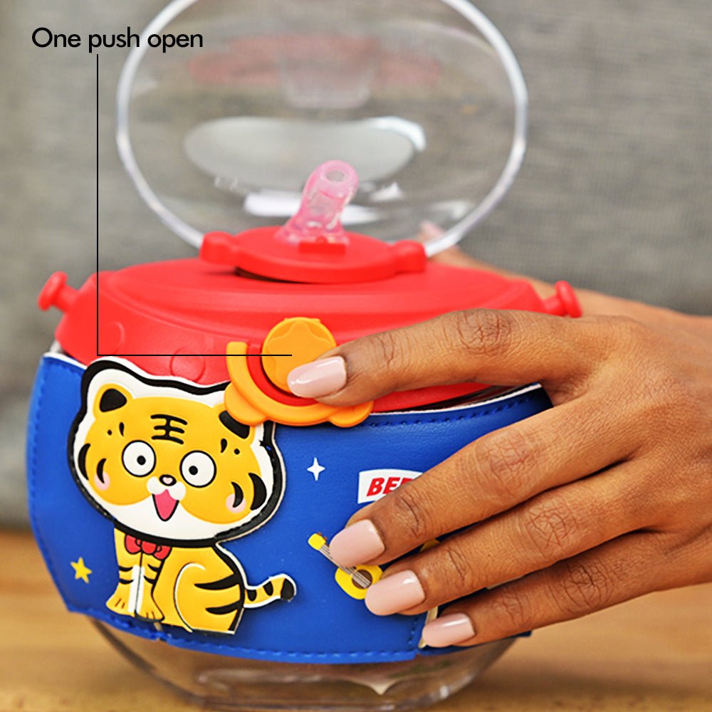 Little Surprise Box yellow tiger Oval space bottle, Blue - Little Surprise BoxLittle Surprise Box yellow tiger Oval space bottle, Blue