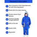 Little Surprise Box,2 pcs Blue Astronaut Full Shirt and Full Pants style Raincoat for Kids - Little Surprise BoxLittle Surprise Box,2 pcs Blue Astronaut Full Shirt and Full Pants style Raincoat for Kids