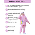 Little Surprise Box,2 pcs Pink Rabbit Moon Full Shirt and Full Pants style Raincoat for Kids - Little Surprise BoxLittle Surprise Box,2 pcs Pink Rabbit Moon Full Shirt and Full Pants style Raincoat for Kids