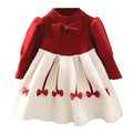 Maroon & Cream Little Bow Knitted Frock Winter wear with matching hair clip - Little Surprise BoxMaroon & Cream Little Bow Knitted Frock Winter wear with matching hair clip