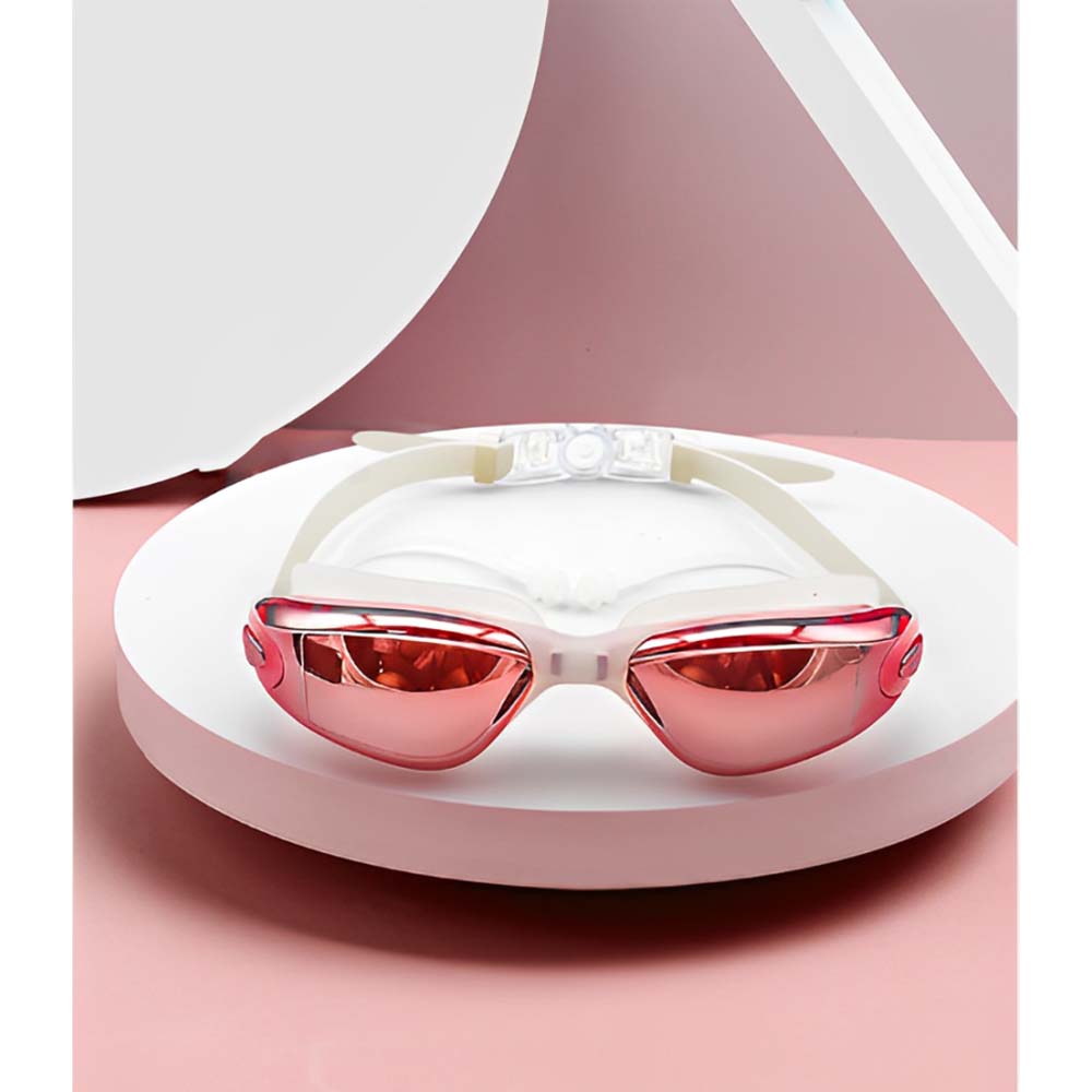 Milky Red Frame UV protected Unisex Swimming Goggles - Little Surprise BoxMilky Red Frame UV protected Unisex Swimming Goggles