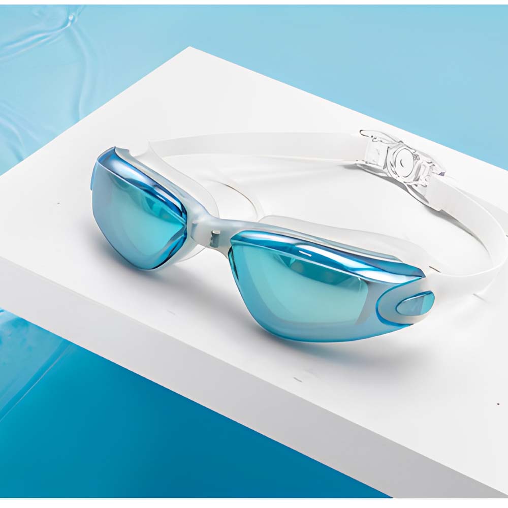Milky Teal Frame UV protected Unisex Swimming Goggles - Little Surprise BoxMilky Teal Frame UV protected Unisex Swimming Goggles