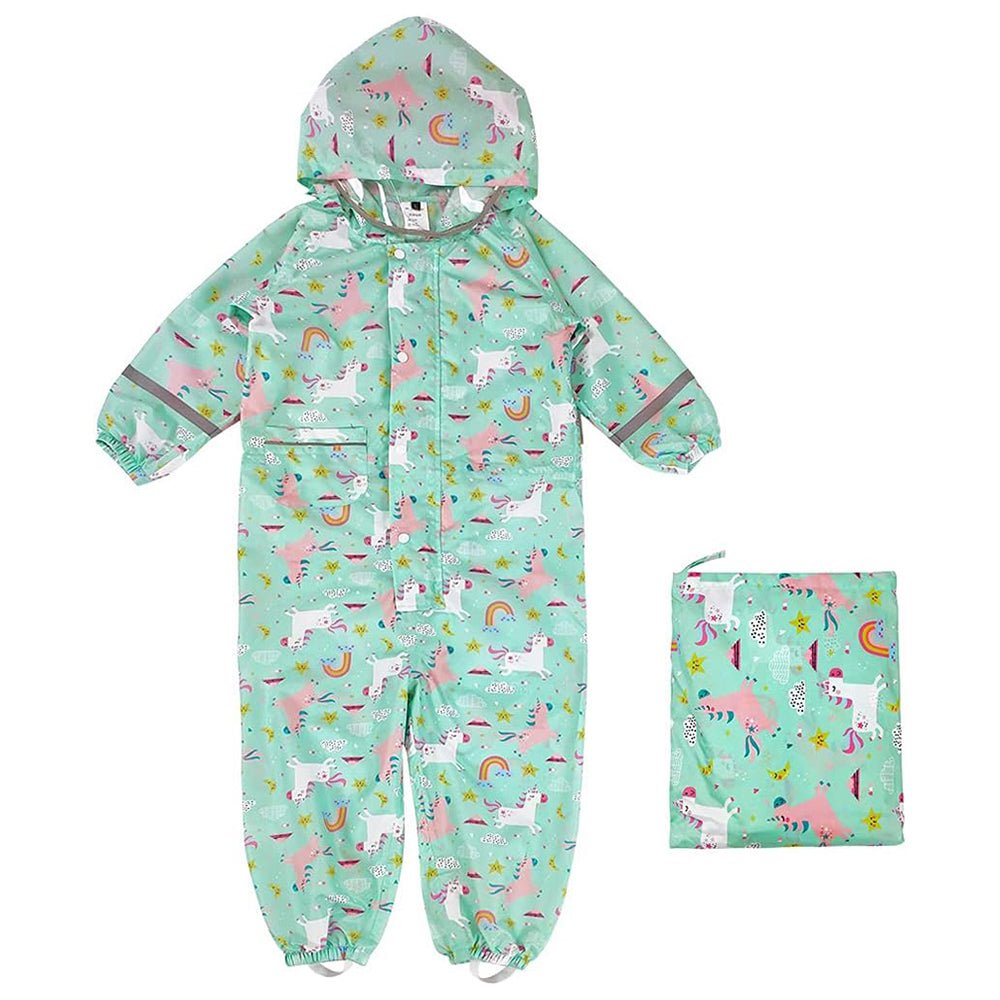 Mint Rainbow All over Jumpsuit/ Playsuit Raincoat for Kids - Little Surprise BoxMint Rainbow All over Jumpsuit/ Playsuit Raincoat for Kids