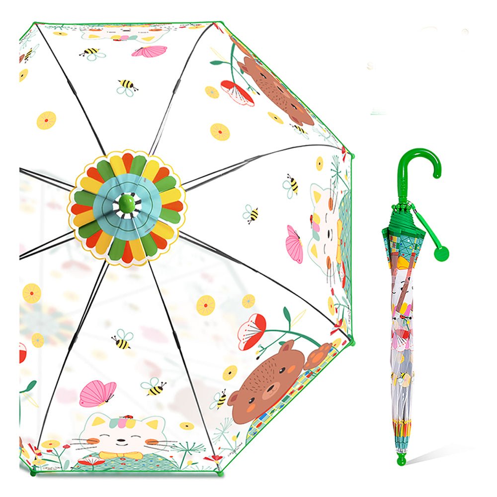 Mr.Bowtie Bunny Transparent Style Green Umbrella for Kids - Little Surprise BoxMr.Bowtie Bunny Transparent Style Green Umbrella for Kids