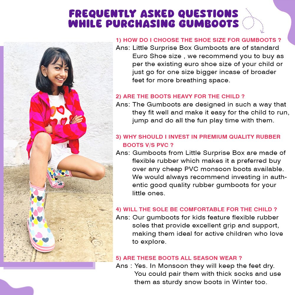 Ms. Barbara Curve, Flexible Rubber Rain Gumboots for Toddlers and Kids - Little Surprise BoxMs. Barbara Curve, Flexible Rubber Rain Gumboots for Toddlers and Kids