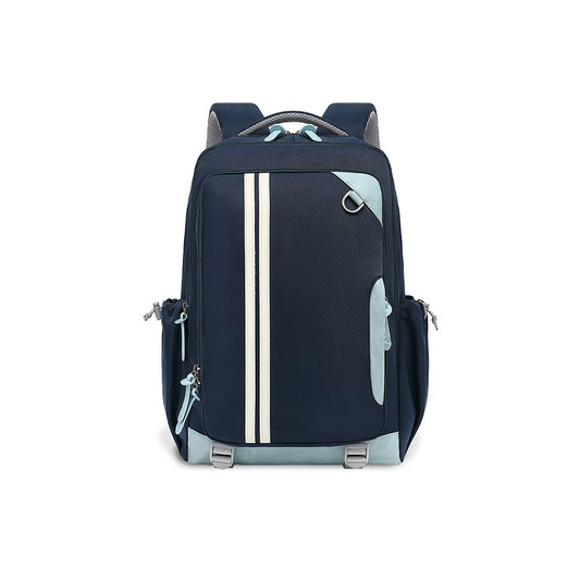 Navy Blue 2 stripes Ergonomic School Backpack for Kids - Little Surprise BoxNavy Blue 2 stripes Ergonomic School Backpack for Kids
