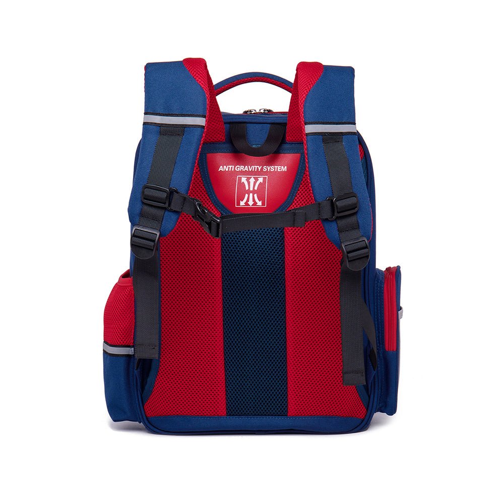 Navy with Red Flap Ergonomic Anti gravity Shock absorption School Backpack for Kids - Little Surprise BoxNavy with Red Flap Ergonomic Anti gravity Shock absorption School Backpack for Kids