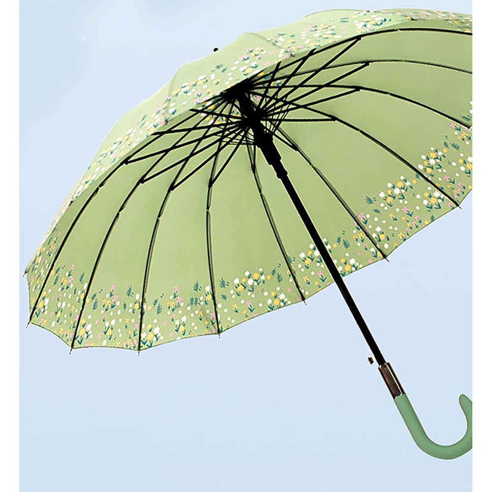 Olive Floral border Style Umbrella for Teens and Adults - Little Surprise BoxOlive Floral border Style Umbrella for Teens and Adults