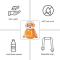 Orange Baseball Bear Kids Water Bottle, 460ml - Little Surprise BoxOrange Baseball Bear Kids Water Bottle, 460ml