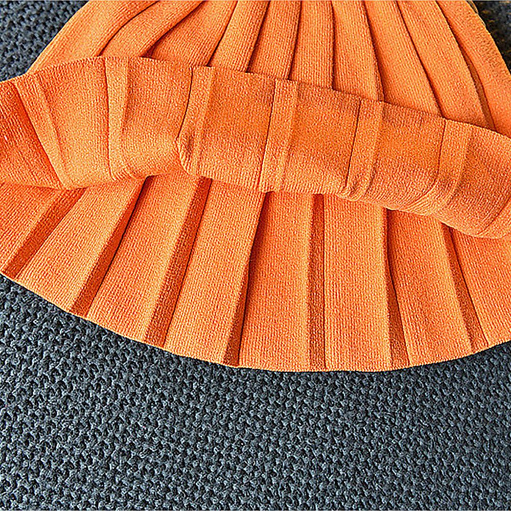 Orange Ruffled Shoulder 2 pcs sweatshirt & Skirt Winterwear set for Girls - Little Surprise BoxOrange Ruffled Shoulder 2 pcs sweatshirt & Skirt Winterwear set for Girls