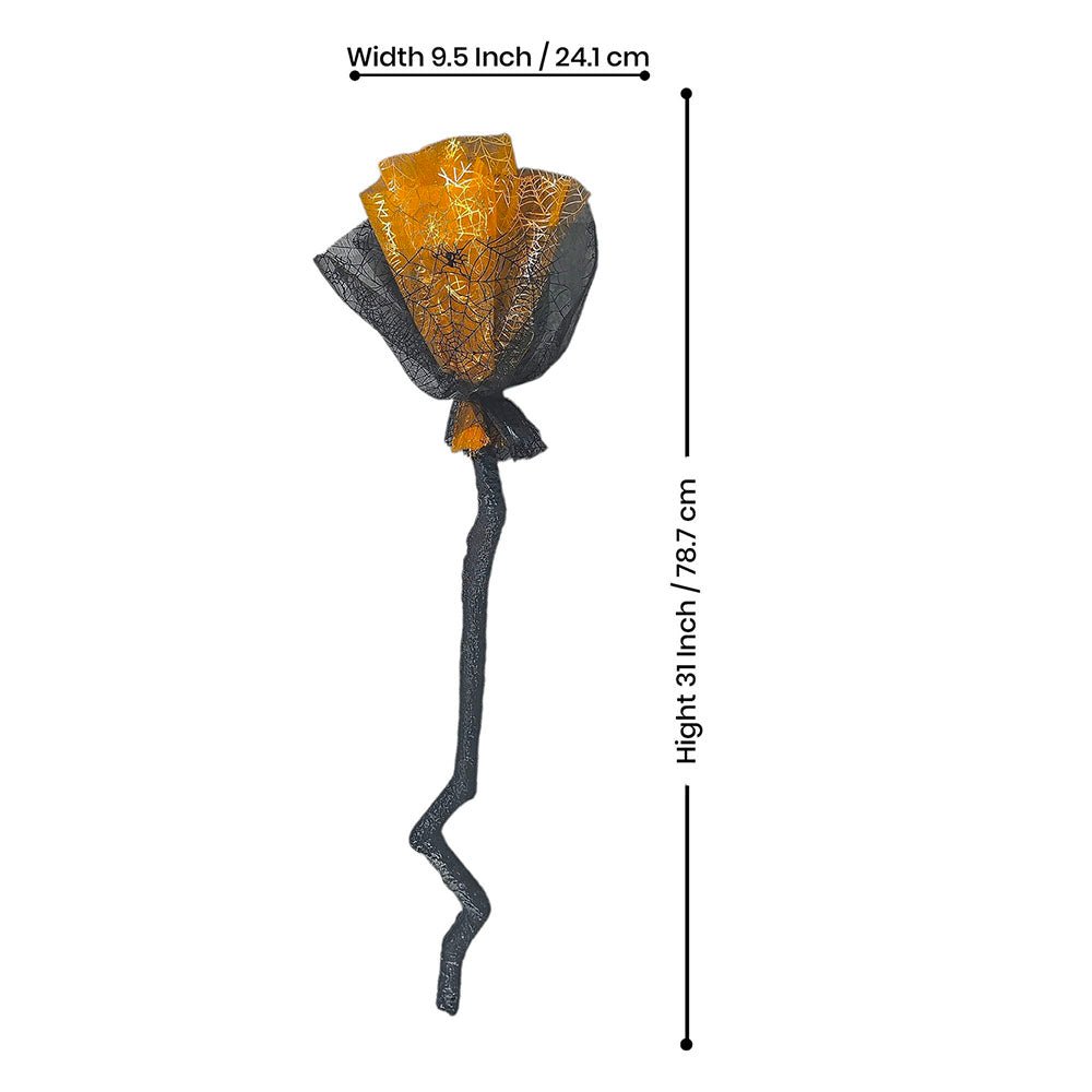 Orange Twisted Handle Broom Stick for Halloween Costume Party & Halloween Home office Decor