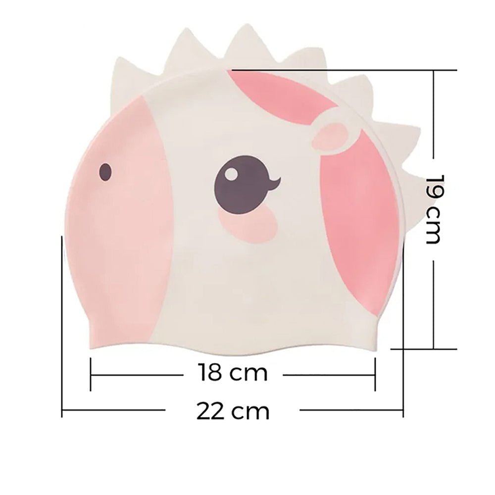 Pale Pink 3d Unicorn Silicone Kids Swimming Cap for long Hair - Little Surprise BoxPale Pink 3d Unicorn Silicone Kids Swimming Cap for long Hair