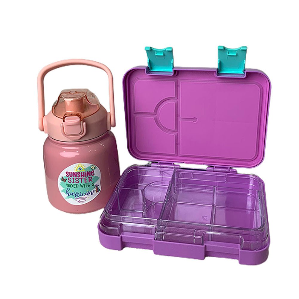 Pink Bento Box & Belly Water Bottle Combo Rakhi Gift for Sister - Little Surprise BoxPink Bento Box & Belly Water Bottle Combo Rakhi Gift for Sister