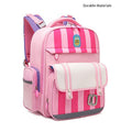 Pink Bold Stripes Insulated Lunchbag & Ergonomic School Backpack for Kids - Little Surprise BoxPink Bold Stripes Insulated Lunchbag & Ergonomic School Backpack for Kids