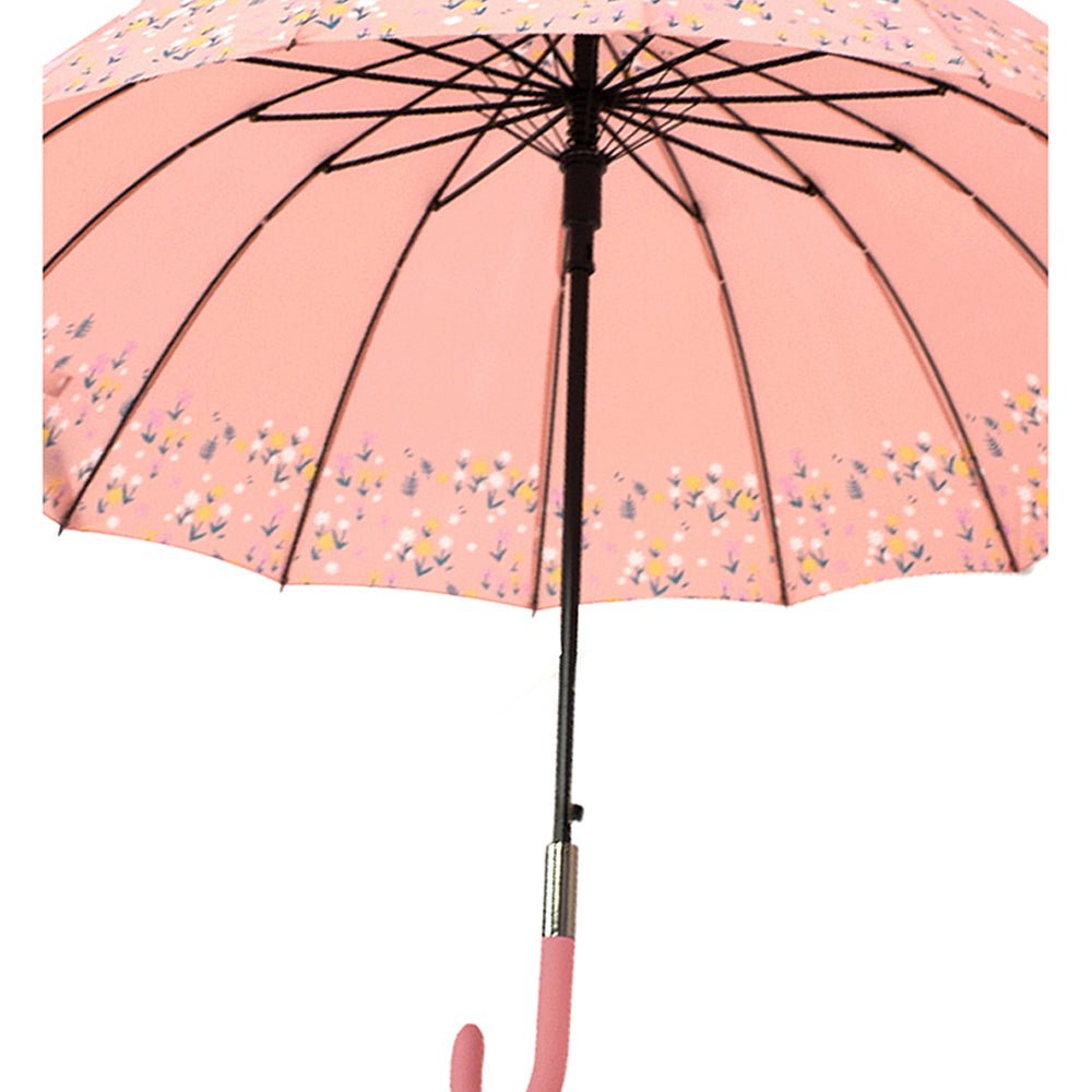 Pink Floral border Style Umbrella for Teens and Adults - Little Surprise BoxPink Floral border Style Umbrella for Teens and Adults