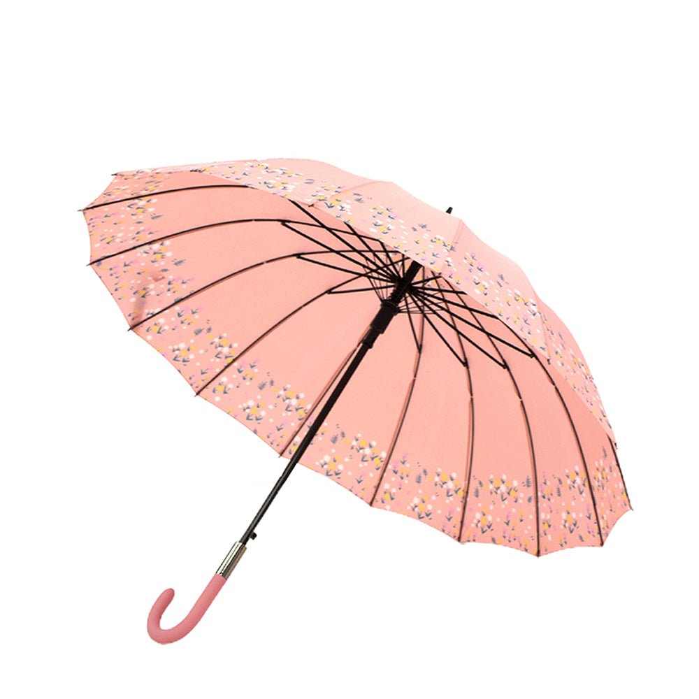 Pink Floral border Style Umbrella for Teens and Adults - Little Surprise BoxPink Floral border Style Umbrella for Teens and Adults