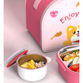 Pink Foxy Combo set stainless steel Lunch Box with insulated Lunch box Cover for kids - Little Surprise BoxPink Foxy Combo set stainless steel Lunch Box with insulated Lunch box Cover for kids